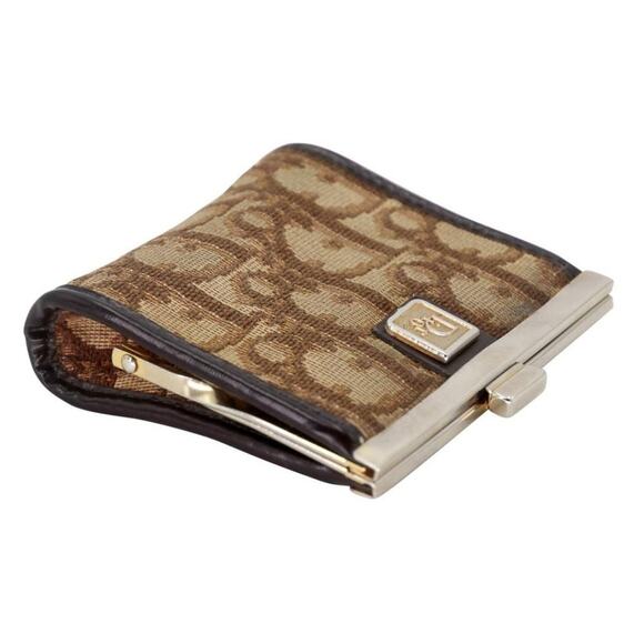 Dior Kiss-lock Mini Cd Trotter Canvas Coin Purse Wallet CD-0402N-0109 - Picture 3 of 8